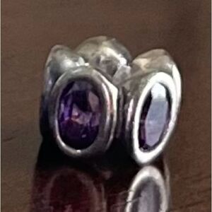 Pandora 925 Ale Sterling Silver Purple Oval City Lights charm.